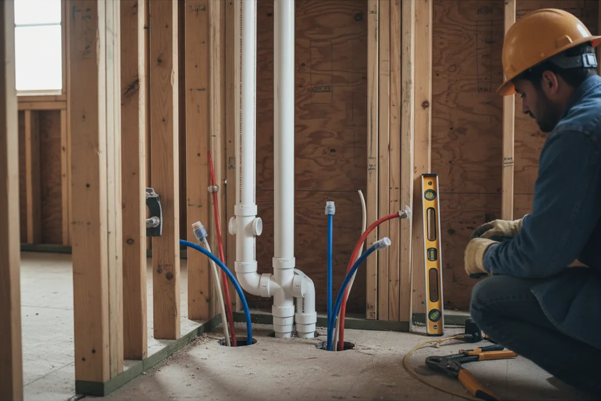 Drain and supply rough-in during Leak Detection in Berkley