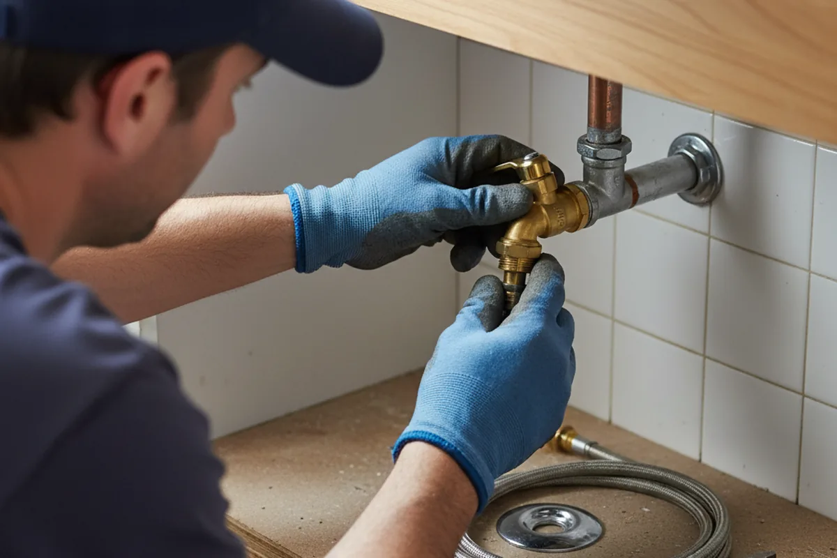 Shutoff valve and fitting work during Burst Pipe Repair in Berkley